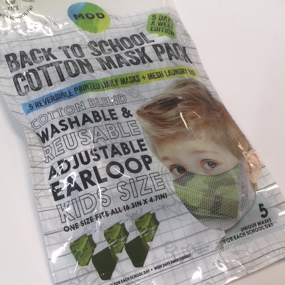 Boys 5 Face Masks Set / Washable - Picture 10 of 11